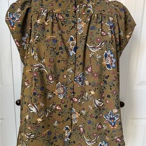 Rachel Zoe Olive Floral Blouse